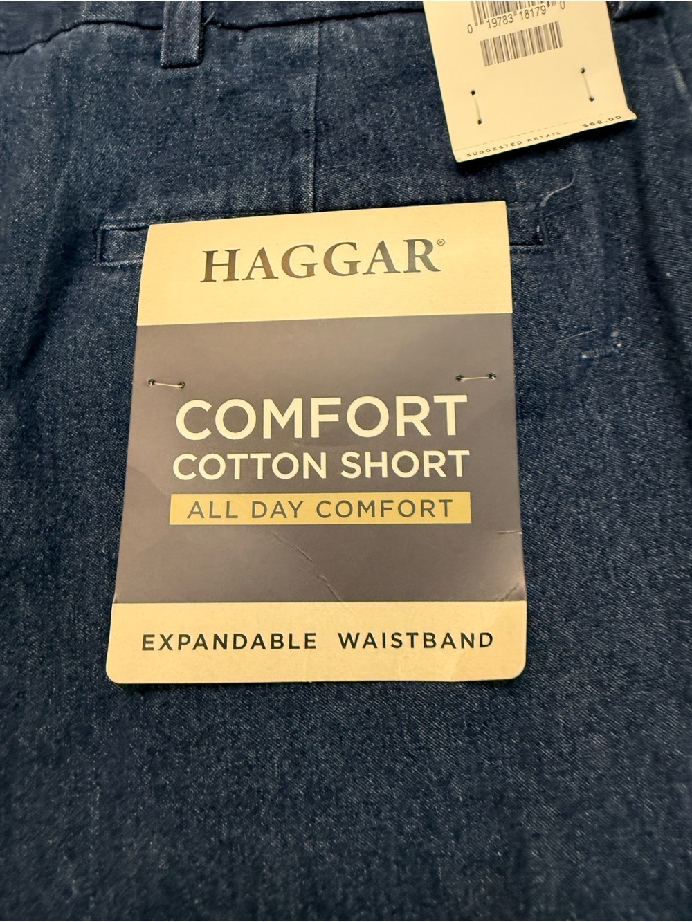 New with Tags Haggar Men's Denim Shorts - Dark Blue - Picture 2 of 7